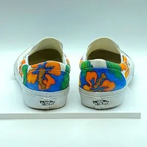 Custom artist design Vans classic slip-on Hawaiian surfboard Beach themed unisex Vans | Shoes | Custom Artist Design Vans Classic Slipon  main image 2